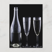 Black White Champagne Flete Glasses Festive Briefkaart (Voorkant)