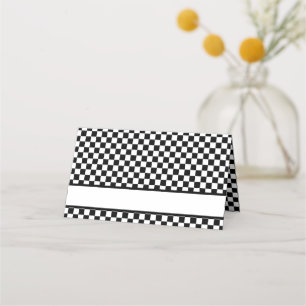 Black White Check Pattern Racing Theme Birthday