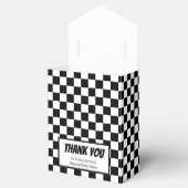 Black White Checkerboard-racethema Bedankdoosjes (Geopend)
