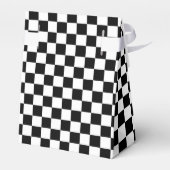 Black White Checkerboard-racethema Bedankdoosjes (Achterkant)
