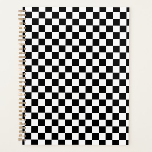 Black White Checkered Checkerboard (Devant)