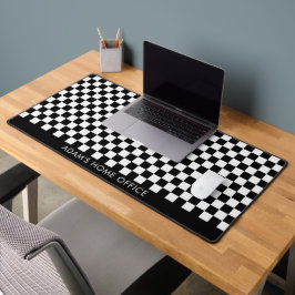 Black White Checkered Checkerboard Office School Bureaumat