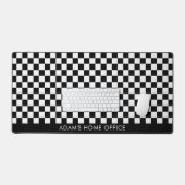 Black White Checkered Checkerboard Office School Bureaumat (Keyboard & Muis)