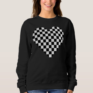 Black White Checkered Cute Chess Game Women Mannen Trui