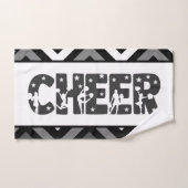 Black & White Cheer Star Cheering Girl Silhouette (Serviette à main)