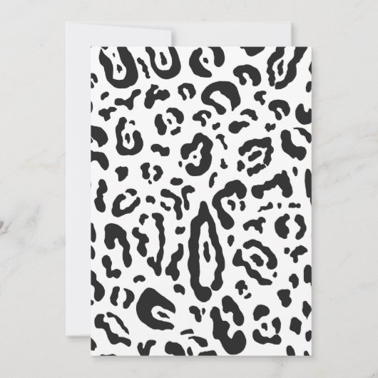 Black & White Cheetah Leopard Sweet 16 Party Kaart (Achterkant)