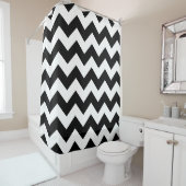 Black White Chevron Douchegordijn (In situ)