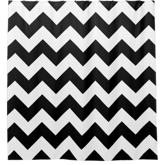 Black White Chevron Douchegordijn (Voorkant)