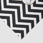 Black White Chevron Print Monogram Letter Initiaal Tissuepapier (Detail)