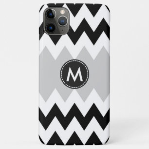 Black White Chevron Stripes Pattern iPhone 11 Pro Max Hoesje