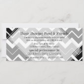 Black White Chevron Stylish Party Invitations (Dos)