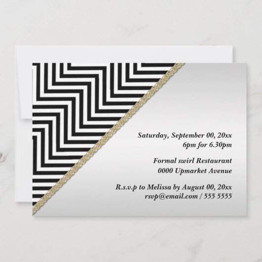 Black white chevron verloving Day CUSTOM Kaart (Achterkant)