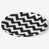 Black White Chevron Zigzag Pattern Papieren Bordje (Gekanteld)