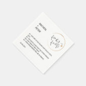 Black White Chic Modern Fun Facts Script Weddensch Servet (Hoek)