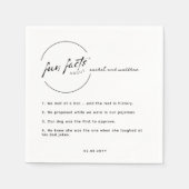 Black White Chic Modern Fun Facts Wedding Servet (Voorkant)