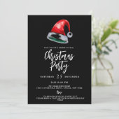 Black & White Christmas Party Invitation Kaart (Staand voorkant)