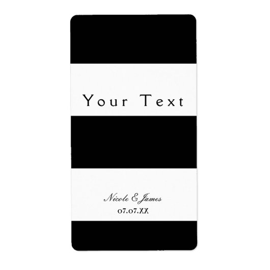 Black & White Chunky Stripes Chic Vin Étiquette (Devant)