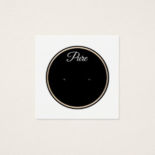 Black White Circle Study Earring Display Holder Vierkante Visitekaartjes