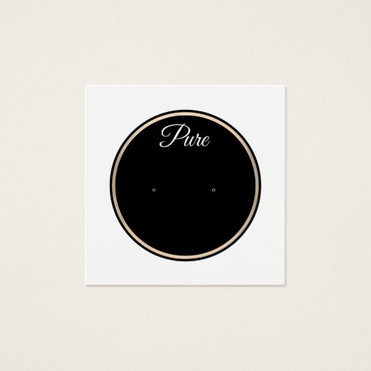 Black White Circle Study Earring Display Holder Vierkante Visitekaartjes (Voorkant)
