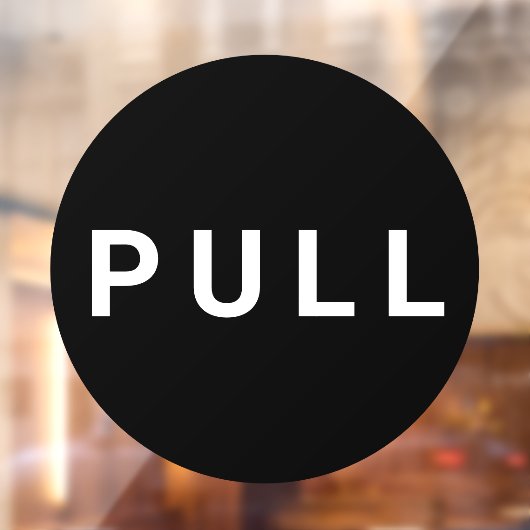 Black & White Circular Pull Deuren Business Raamsticker (Vel 2)