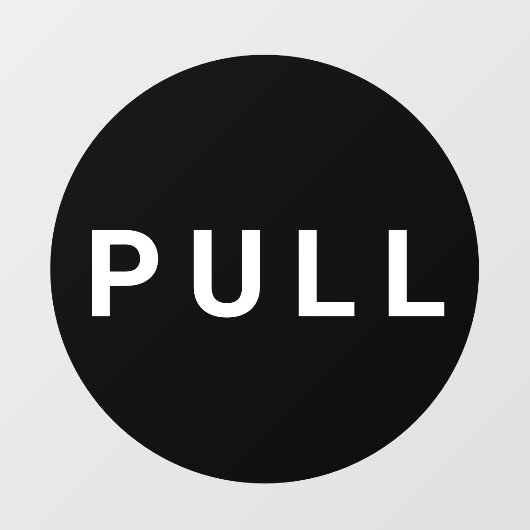 Black & White Circular Pull Deuren Business Raamsticker (Vel)