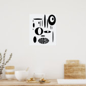 Black & white Cirkel Talk Poster (Keuken)