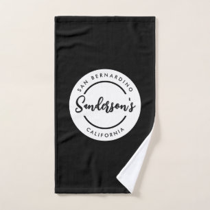 Black White City Plaats Locatie Naam Circle Bad Handdoek