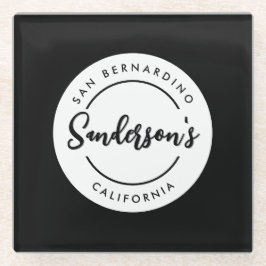 Black White City Plaats Locatie Naam Circle Glazen Onderzetter