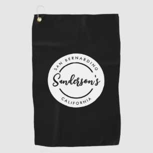Black White City Plaats Locatie Naam Circle Golfhanddoek