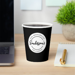 Black White City Plaats Locatie Naam Circle Papieren Bekers