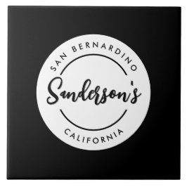 Black White City Plaats Locatie Naam Circle Tegeltje