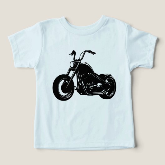 Black White Classic Cruiser Motorcycle Vector Art (Design voorkant)