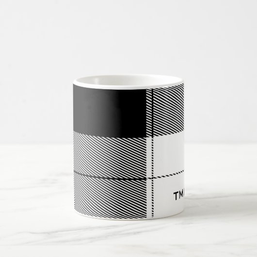 Black White Classic Pset Initialen Modern Preppy Koffiemok (Center)