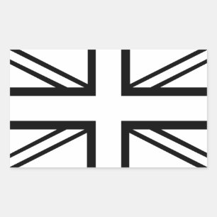 Black & White Classic Union Jack British (UK) vlag Rechthoekige Sticker