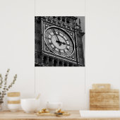 Black White Close Big Ben Clock Tower London Poster (Keuken)