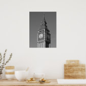 Black White Close Big Ben Clock Tower London Poster (Keuken)