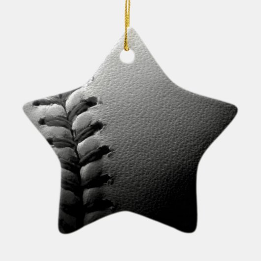 Black & White Close-up Baseball Keramisch Ornament (Voorkant)