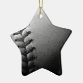 Black & White Close-up Baseball Keramisch Ornament (Links)