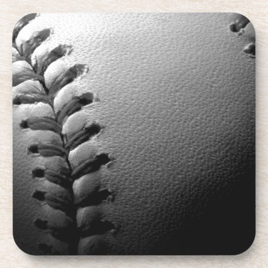 Black & White Close-up Baseball Onderzetter (Voorkant)
