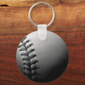 Black & White Close-up Baseball Sleutelhanger (Voorkant)
