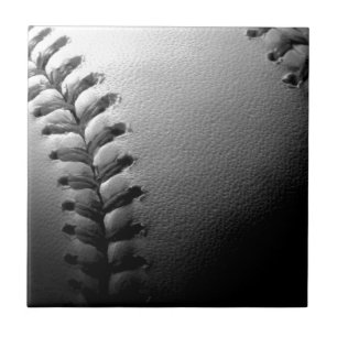 Black & White Close-up Baseball Tegeltje