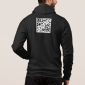Black, White Company Logo'd Hoodie met QR-code (Achterkant)