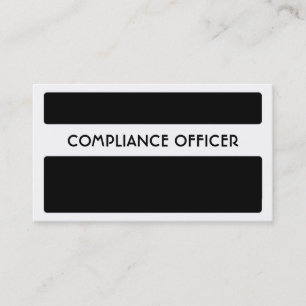 Black white compliance officer visitekaartjes