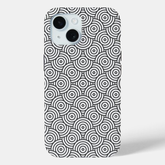 Black & White Concentric Circle Telefoonhoes Case-Mate iPhone Case (Achterkant)
