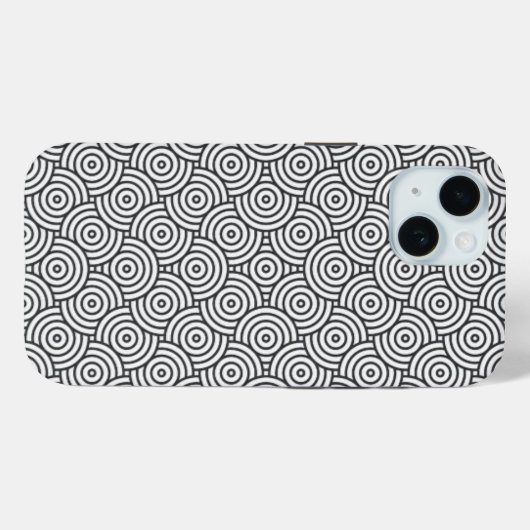 Black & White Concentric Circle Telefoonhoes Case-Mate iPhone Case (Achterkant (horizontaal))