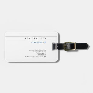 Black White Consultant Advocaat bij advocatuur Bagagelabel