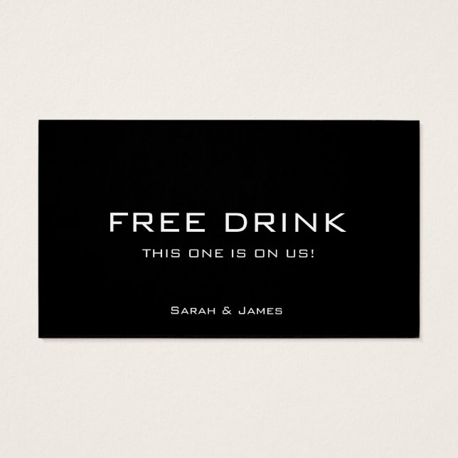 Black White Corporate Drink Voucher Drink Ticket Visitekaartje (Achterkant)