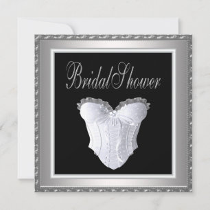 Black White Corset Vrijgezellenfeest Kaart