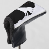 Black White Courage Quote Wolf Golfheadcover (3/4 voorkant)