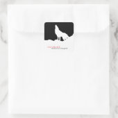 Black White Courage Quote Wolf Vierkante Sticker (Tas)